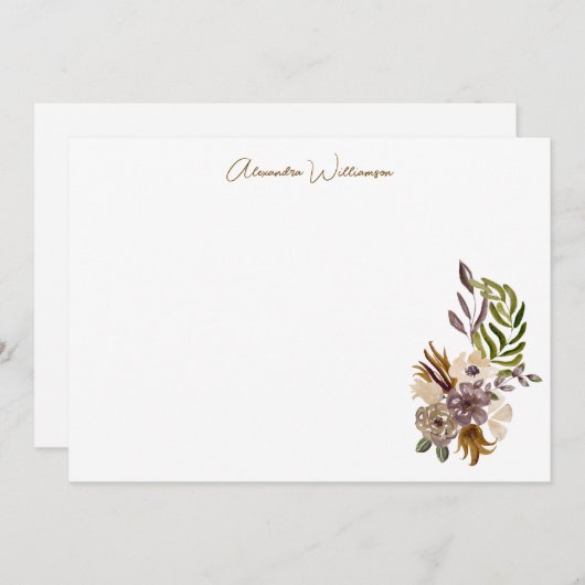 Boho rustieke Natuur Botanische Aangepaste Vrijgez Bedankkaart (Voorkant / Achterkant)