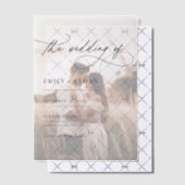 Boho rustieke overlay foto bruiloft vellum uitnodigingen (Offset (Uitnodiging))