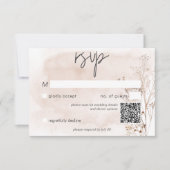 Boho rustieke Pampa's & gedroogd gras boeket QR Co RSVP Kaartje (Voorkant)