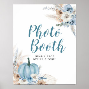Boho Rustieke Pompoen Herfst Fotohokje Bord Poster