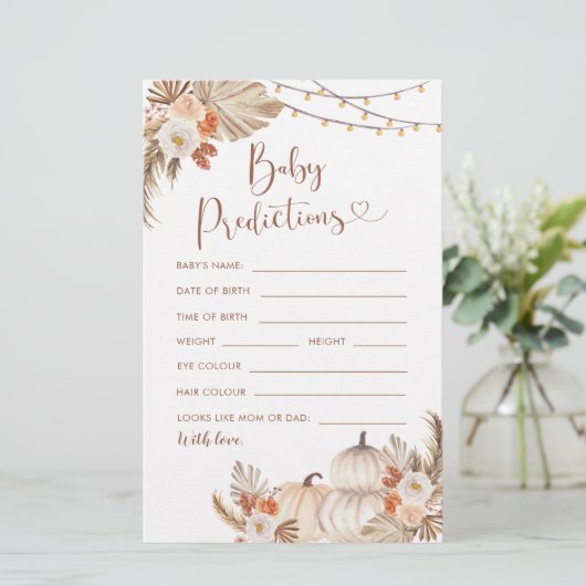 Boho rustieke pompoen Herfst in liefde Baby voorsp (Staand voorkant)