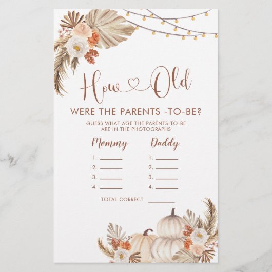 Boho rustieke pompoen Herfst in liefde Hoe oude ou (Voorkant)