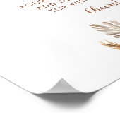 Boho rustieke pompoen Herfst in liefde mimosa bar Poster (Hoek)