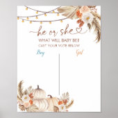 Boho rustieke pompoen Herfst stembord Poster (Voorkant)