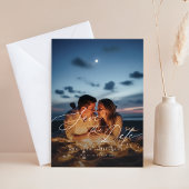 Boho Rustieke QR Code Fotobruiloft Bewaar de datum Kaart