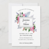 Boho rustieke roze witte lavendel bloemen bruiloft kaart (Voorkant)