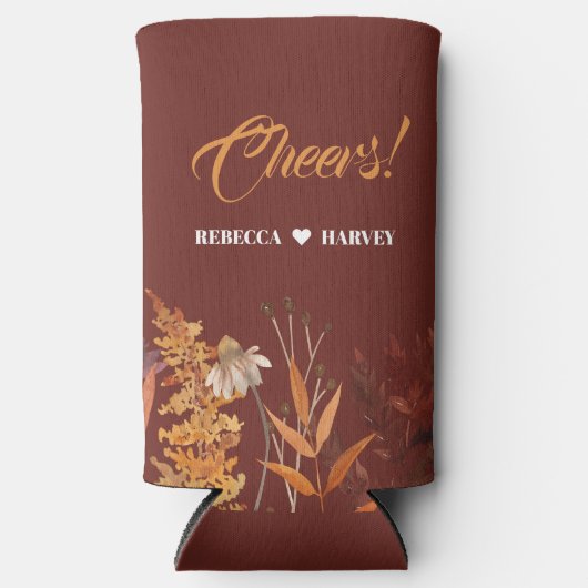 Boho rustieke terracotta bloemenherfst herfst brui (Voorkant)