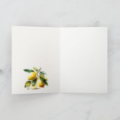 Boho rustieke Waterverf geel citroen tuin bruiloft Bedankkaart (Binnen)