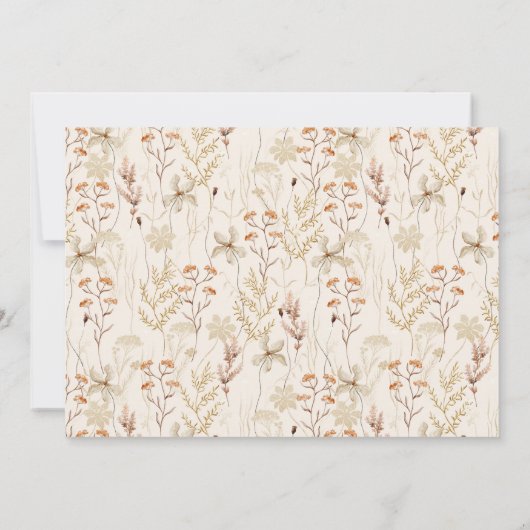 Boho Rustieke Weide Bloemen Bruiloft Feest Bedankkaart (Achterkant)