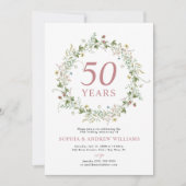 Boho rustieke Wildbloemen 50e bruiloft Jubileum Kaart (Voorkant)