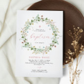 Boho Rustieke Wilde Bloemen Doop Uitnodiging