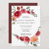 Boho rustique aquarelle fleurie invitation (Devant / Derrière)