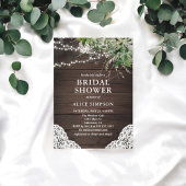 Boho Rustique Bois vert Invitation de la douche nu
