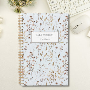 Boho Rustique Brun Fleur Botanique Feuille Automne