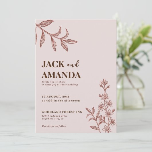 Boho Rustique Chic Bohème Thème Faire-part de mari (Debout devant)