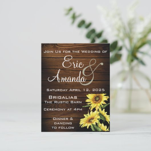 Boho rustique chic invitation de mariage de tourne (Debout devant)