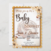 Boho Rustique Floral Baby Shower Invitations (Dos)