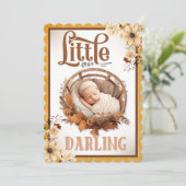 Boho Rustique Floral Baby Shower Invitations (Debout devant)