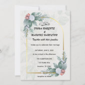 Boho Rustique Floral & Elégant Mariage Invitation (Devant)