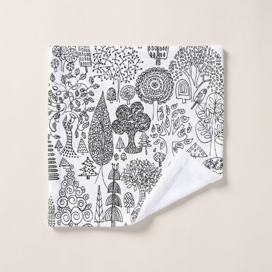 Boho rustique Motif noir et blanc (Gant de toilette)