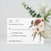 Boho rustique neutre Floral no Repas RSVP (Debout devant)