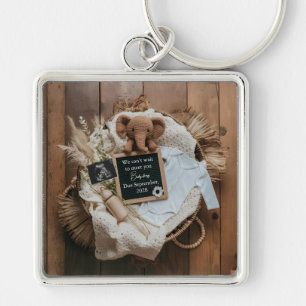 boho rustische zwangerschapsaankondiging aandenken sleutelhanger