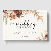 Boho Rusty Terracotta Floral Wedding Guest Book Gastenboek (Voorkant)
