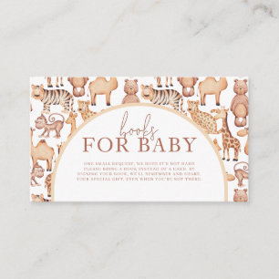 Boho Safari Animals Arch Oerwoud Baby shower Boeke Informatiekaartje