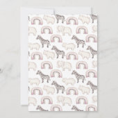 Boho Safari Animals Arch Pastel Baby shower Kaart (Achterkant)