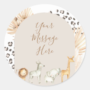 Boho Safari Animals Waterverf Bericht Sticker