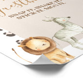 Boho Safari Animals Waterverf Foto Guestbook Poster (Hoek)