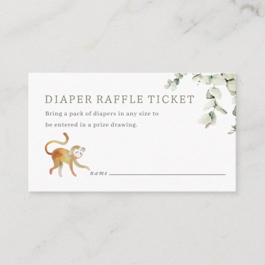 Boho Safari Baby shower Diaper Raffle Ticket Informatiekaartje (Voorkant)
