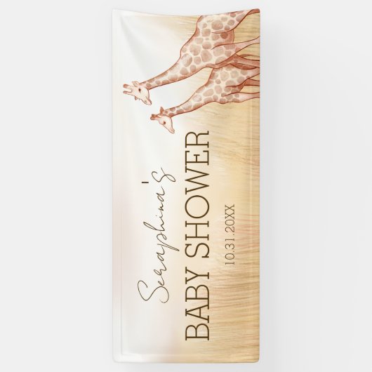 Boho Safari Giraffe Baby shower Spandoek (Verticaal)