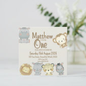 Boho Safari Invitation d'anniversaire (Debout devant)