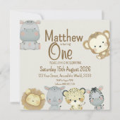 Boho Safari Invitation d'anniversaire (Devant)