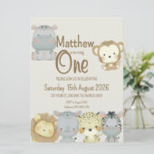 Boho Safari Invitation d'anniversaire (Debout devant)