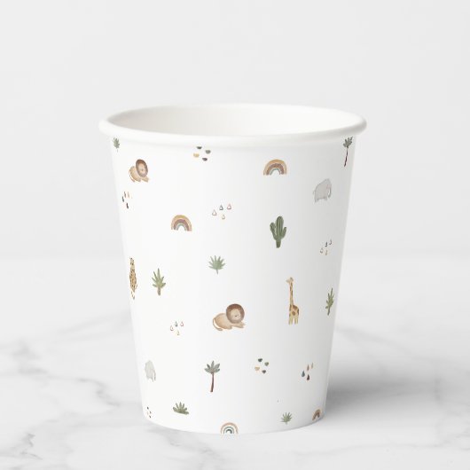 Boho Safari Jungle Animals Paper Cups Papieren Bekers (Voorkant)