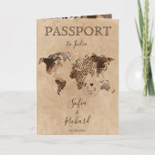Boho Safari Leopard Wedding Passport World Map (Voorkant)