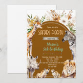 Boho safari party invitation (Devant / Derrière)