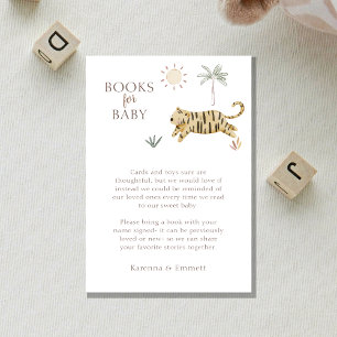 Boho Safari Waterverf Baby shower Boeken voor Baby Informatiekaartje