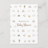 Boho Safari Waterverf Baby shower Boeken voor Baby Informatiekaartje (Achterkant)