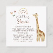 Boho Safari Waterverf Baby shower Display Douche Informatiekaartje (Voorkant)