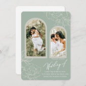 Boho Sage Arch Design Faire-part de mariage (Devant / Derrière)