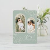 Boho Sage Arch Design Faire-part de mariage (Debout devant)