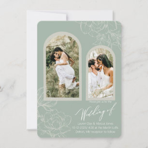 Boho Sage Arch Design Faire-part de mariage
