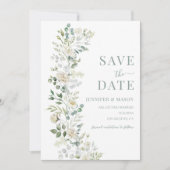 Boho Sage Eucalyptus Bloemkrans Save The Date Kaart (Voorkant)