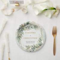 Boho sage eucalyptus laat gouden glitter bruiloft
