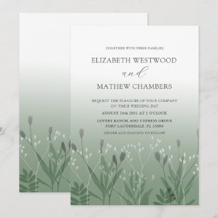 Boho Sage Gree Aanvraag voor huwelijksfeest Kaart
