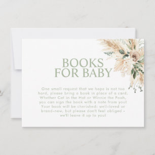 Boho Sage Green Baby shower Book Request Notitiekaartje