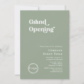 Boho Sage Green Chic Typography Grand Opening Kaart (Voorkant)